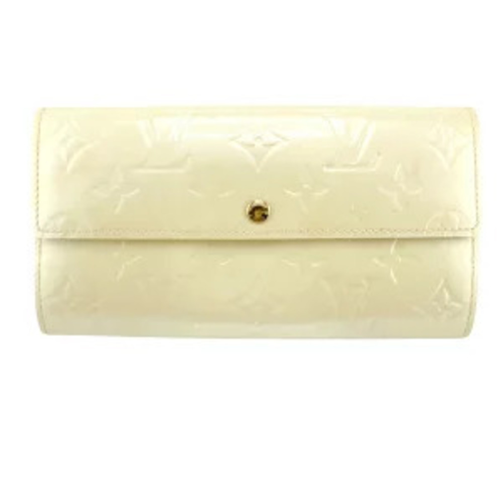 Louis Vuitton Long Wallet Zippered Vernis Pochette Portemonnaie Credit Perle